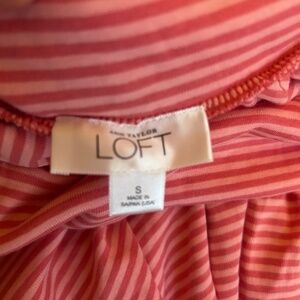 LOFT Orange Pink Mini Skater Skirt